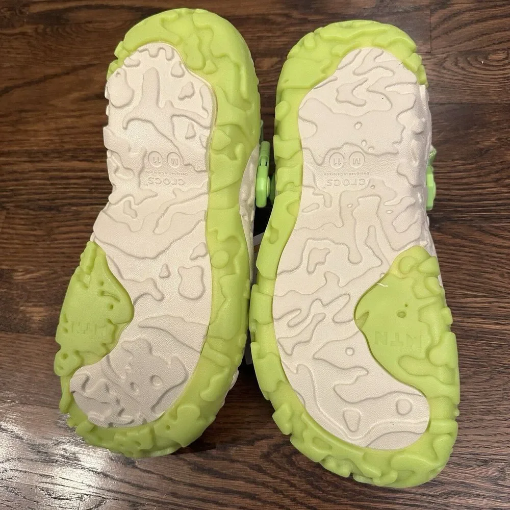 NEW Crocs All Terrain Atlas Clog Men's 11 Bone Tan Lime Green Trail Hike Sandals